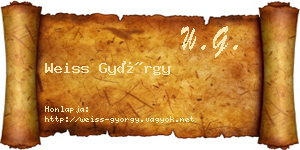 Weiss György névjegykártya
