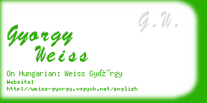 gyorgy weiss business card